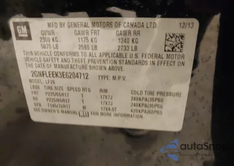 2014 Chevrolet Equinox Ls z USA, uszkodzony, nr VIN 2GNFLEEK3E6204712